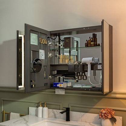 WOODBRIDGE Modern 19.75" W x 27.75" H Smart Storage Medicine Cabinet with Anti-Fog Mirror, LED Lighting, and Compact Design