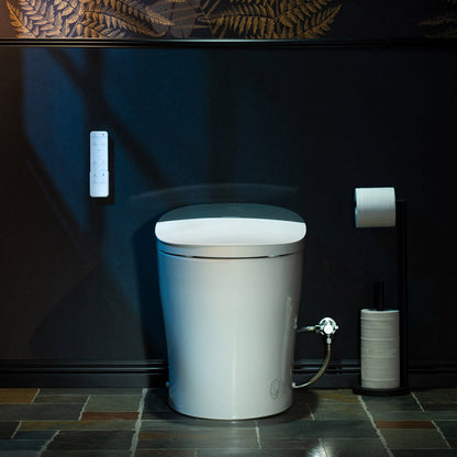 WOODBRIDGE Smart Bidet Toilet Auto Open & Close, Auto Flush, Foot Sensor, Cleaning Foam Dispenser, Heated Seat and ADA Chair Height Design, EBT230