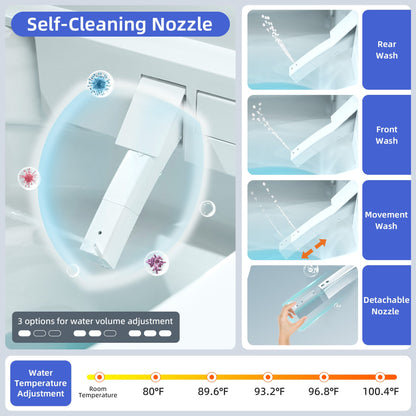 WOODBRIDGE Smart Bidet Toilet Auto Open & Close, Auto Flush, Foot Sensor, Cleaning Foam Dispenser, Heated Seat and ADA Chair Height Design, EBT230