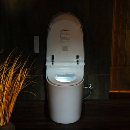 WOODBRIDGE Smart Bidet Toilet with Auto Open/Close, Foot Sensor, Automatic Flush, Foam Shield, Heated Seat, and ADA-Compliant Chair Height Design - Model, EBT350