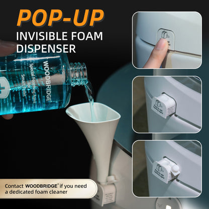 WOODBRIDGE Smart Bidet Toilet Auto Open & Close, Auto Flush, Foot Sensor, Cleaning Foam Dispenser, Heated Seat and ADA Chair Height Design, EBT230