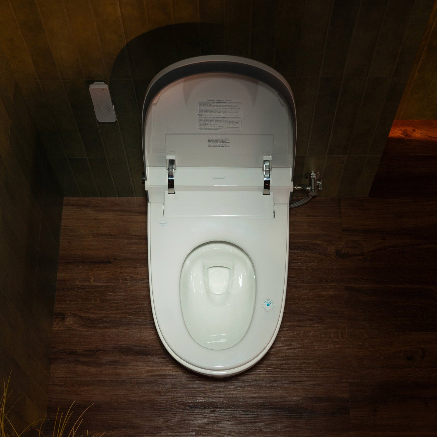WOODBRIDGE Smart Bidet Toilet with Auto Open/Close, Foot Sensor, Automatic Flush, Foam Shield, Heated Seat, and ADA-Compliant Chair Height Design - Model, EBT350