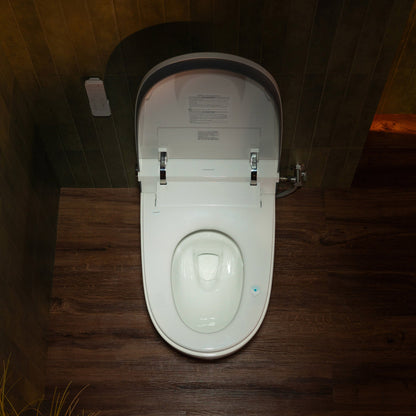 WOODBRIDGE Smart Bidet Toilet with Auto Open/Close, Foot Sensor, Automatic Flush, Foam Shield, Heated Seat, and ADA-Compliant Chair Height Design - Model, EBT350