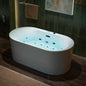 WOODBRIDGE 59" x 31-1/2" Whirlpool Water Jetted and Air Bubble Freestanding Heated Soaking Combination Bathtub with LED control panel