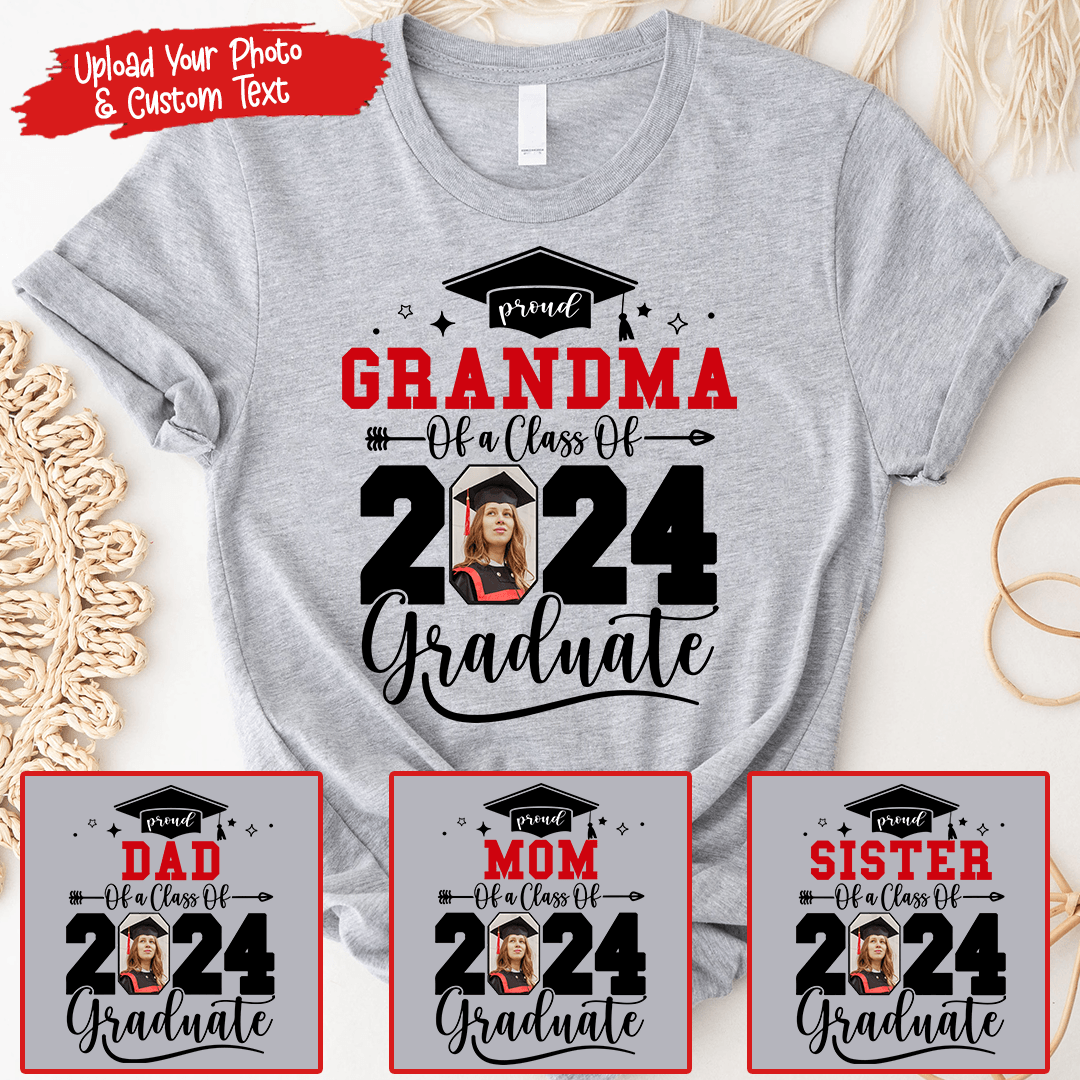 Custom Photo Senior Family Graduation - Personalized Custom Youth T Shirt - Birthday, Loving, Funny Gift for Grandma/Nana/Mimi, Mom, Wife, Grandparent