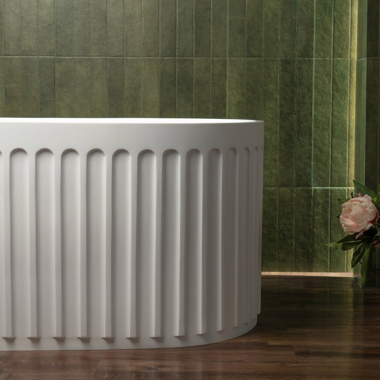 WOODBRIDGE 67" L x 29-1/2" W Luxury Contemporary Solid Surface Stone Resin Freestanding Bathtub