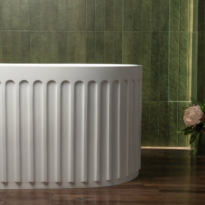 WOODBRIDGE 67" L x 29-1/2" W Luxury Contemporary Solid Surface Stone Resin Freestanding Bathtub