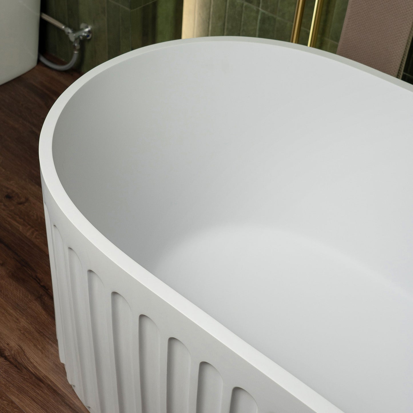 WOODBRIDGE 67" L x 29-1/2" W Luxury Contemporary Solid Surface Stone Resin Freestanding Bathtub