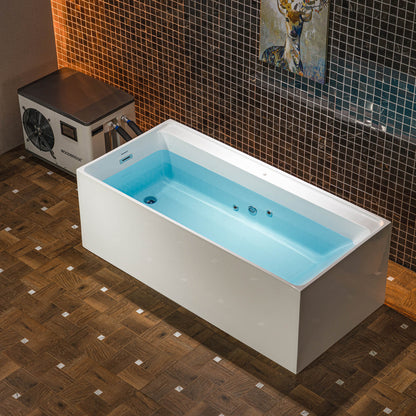 WOODBRIDGE 67" L x 31-1/2" W Freestanding Acrylic Cold Plunge Ice Tub with 1.3 HP High-Performance Chiller for Cooling/Heating, Ozone sanitation, Filter circulation system, Insulated tub cover