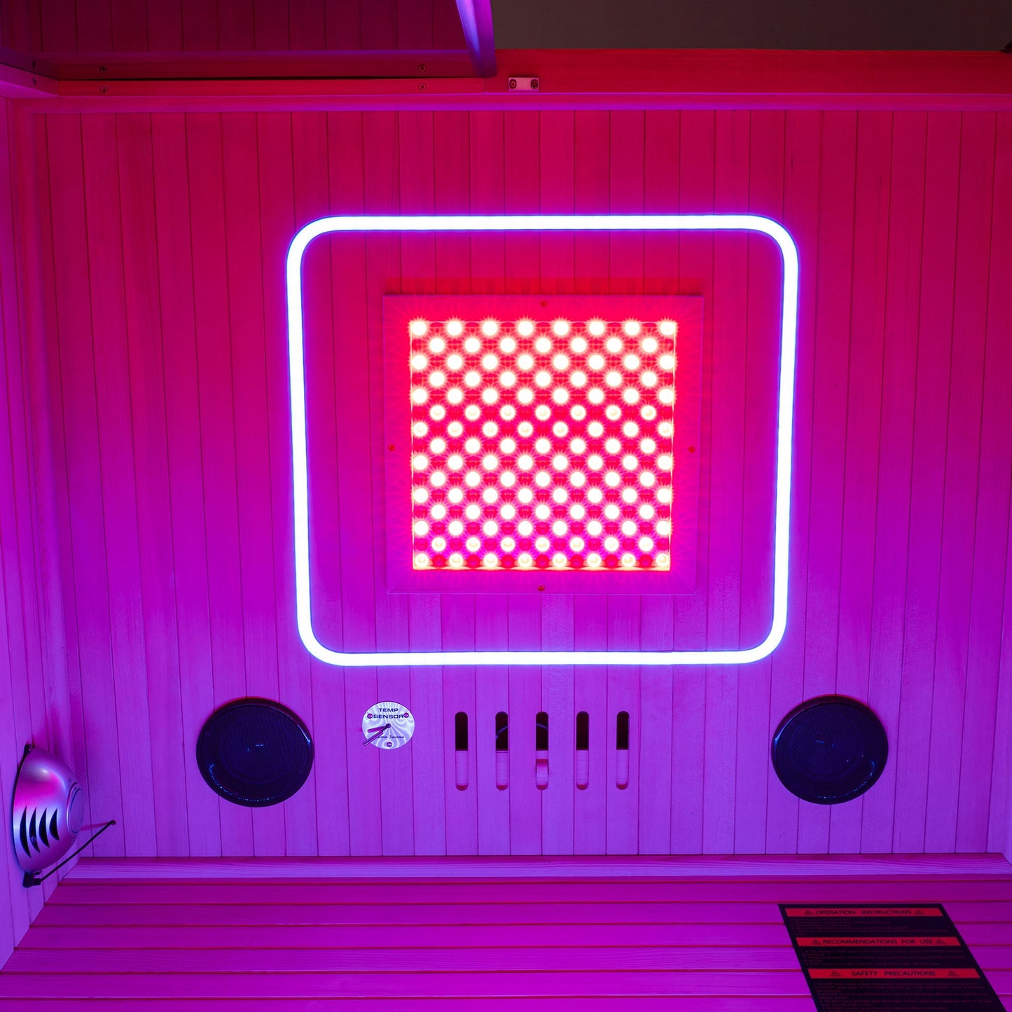 2 Person Canadian Hemlock Wood Infrared Sauna For Home With Touch-Tone Keypad, Led Color Therapy Light, Tempered Glass Door And A Top Vent