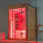 2 Person Canadian Hemlock Wood Infrared Sauna For Home With Touch-Tone Keypad, Led Color Therapy Light, Tempered Glass Door And A Top Vent