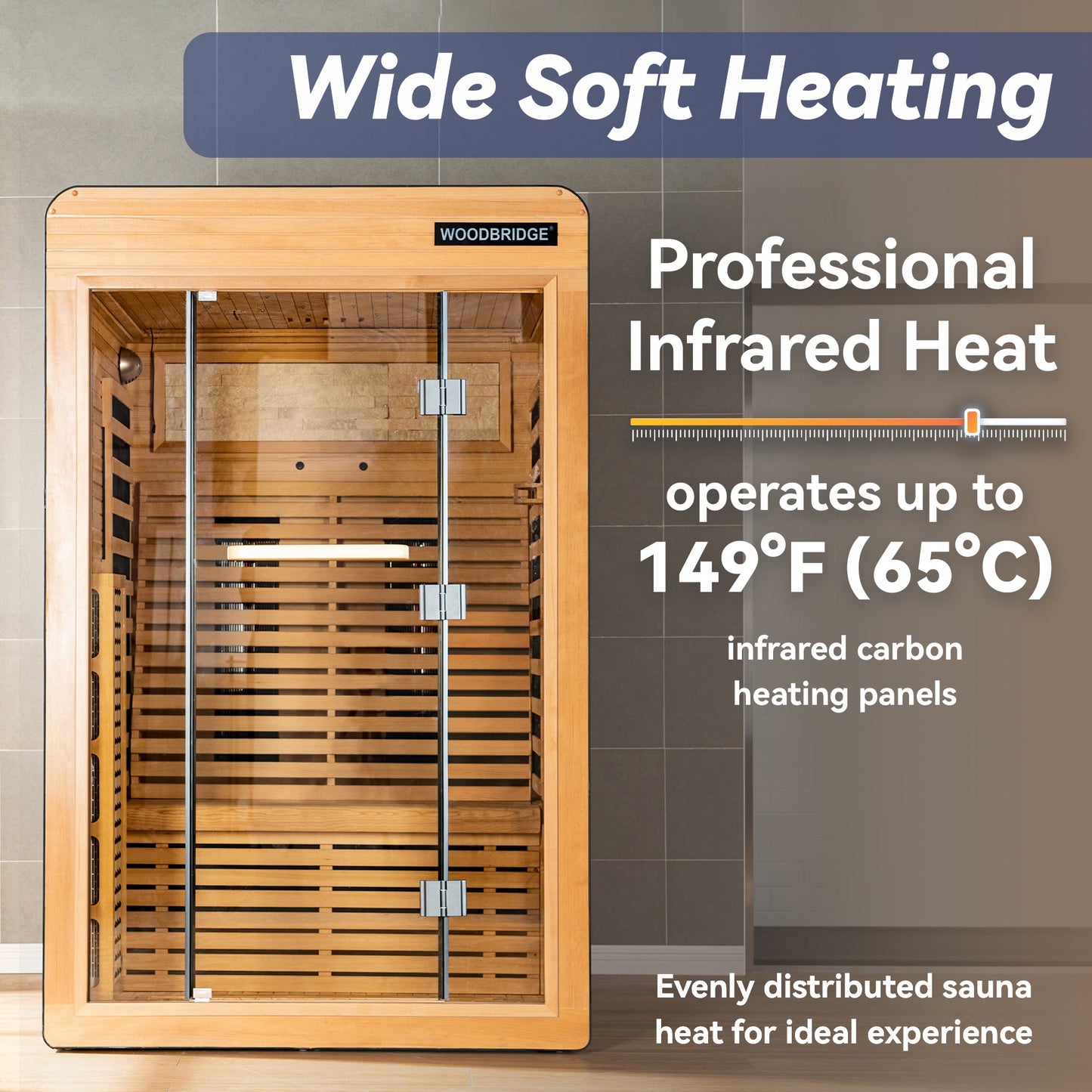 2 Person Canadian Hemlock Wood Infrared Sauna For Home With Touch-Tone Keypad, Led Color Therapy Light, Tempered Glass Door And A Top Vent
