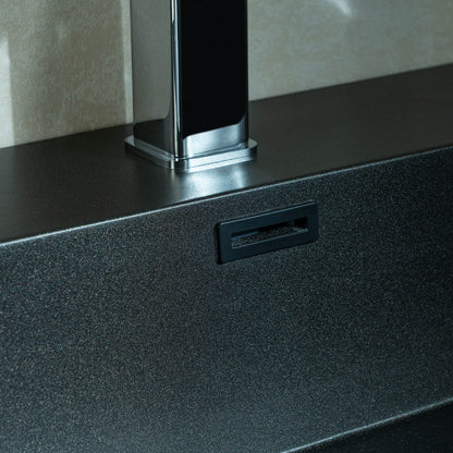 WOODBRIDGE 29-1/2 in. W x 19-5/8 in. D Wall Mounted Floating Multi-layer Engineering Wood Bathroom Vanity with Premium Black Sintered Stone Vanity Top