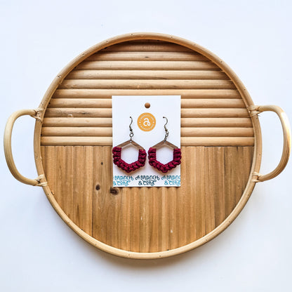 Macrame Knotted Earrings - Honeycomb