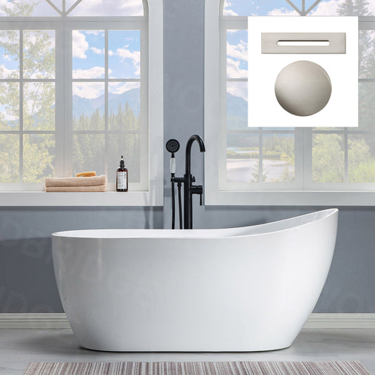 WOODBRIDGE 59" Acrylic Freestanding Bathtub Contemporary Soaking Tub
