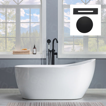 WOODBRIDGE 59" Acrylic Freestanding Bathtub Contemporary Soaking Tub