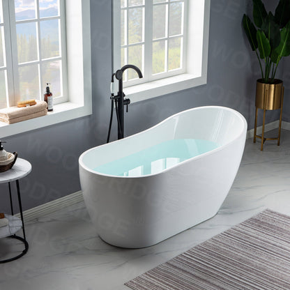 WOODBRIDGE 59" Acrylic Freestanding Bathtub Contemporary Soaking Tub