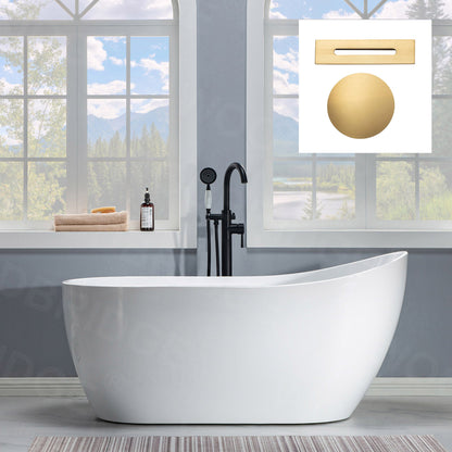 WOODBRIDGE 59" Acrylic Freestanding Bathtub Contemporary Soaking Tub