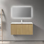 WOODBRIDGE 23-5/8" Wall Mounted Floating Bathroom Vanity in Yellow Oak Wood Finish with White Resin Top and Single Sink