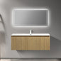 WOODBRIDGE 23-5/8" Wall Mounted Floating Bathroom Vanity in Yellow Oak Wood Finish with White Resin Top and Single Sink