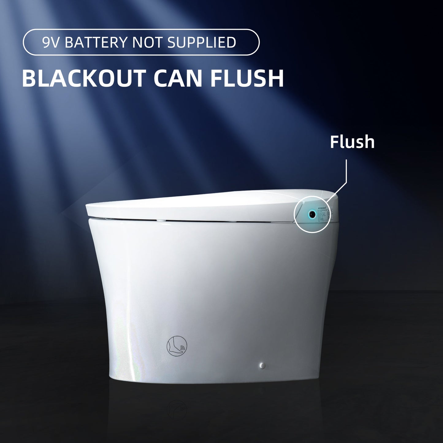 WOODBRIDGE B0970S Smart Bidet Tankless Toilet Elongated One Piece Chair Height, Auto Flush, Foot Sensor Operation, Heated Seat with Integrated Multi Function Remote Control in White