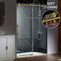 WOODBRIDGE Frameless Single Sliding Shower Doors, 45.5-48" Width x 76"Height with 3/8"(10mm) Clear Tempered Glass, Soft Close System and Explosion-Proof Film