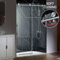 WOODBRIDGE Frameless Sliding Shower Doors with Soft Close System, 56-60" Width x 76"Height with 3/8"(10mm) Clear Tempered Glass