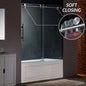 WOODBRIDGE Frameless Single Sliding Shower Doors, 57.5-60" Width x 62"Height with 3/8"(10mm) Clear Tempered Glass, Soft Close System and Explosion-Proof Film