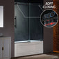 WOODBRIDGE Frameless Single Sliding Shower Doors, 57.5-60" Width x 62"Height with 3/8"(10mm) Clear Tempered Glass, Soft Close System and Explosion-Proof Film