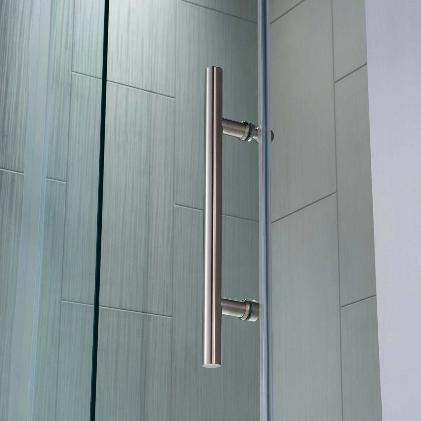 WOODBRIDGE Frameless Bathtub Shower Doors 56-60" Width x 66" Height with 5/16"(8mm) Clear Tempered Glass, Single Sliding with Side Seal Strips