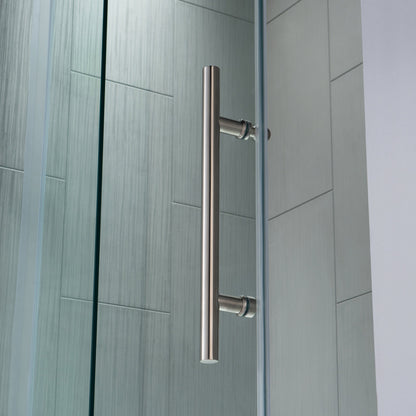 WOODBRIDGE Frameless Bathtub Shower Doors 56-60" Width x 66" Height with 5/16"(8mm) Clear Tempered Glass, Single Sliding with Side Seal Strips
