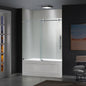 WOODBRIDGE Frameless Bathtub Shower Doors 56-60" Width x 66" Height with 5/16"(8mm) Clear Tempered Glass, Single Sliding with Side Seal Strips