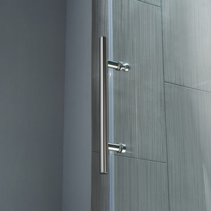 WOODBRIDGE Frameless Bathtub Shower Doors 56-60" Width x 66" Height with 5/16"(8mm) Clear Tempered Glass, Single Sliding with Side Seal Strips