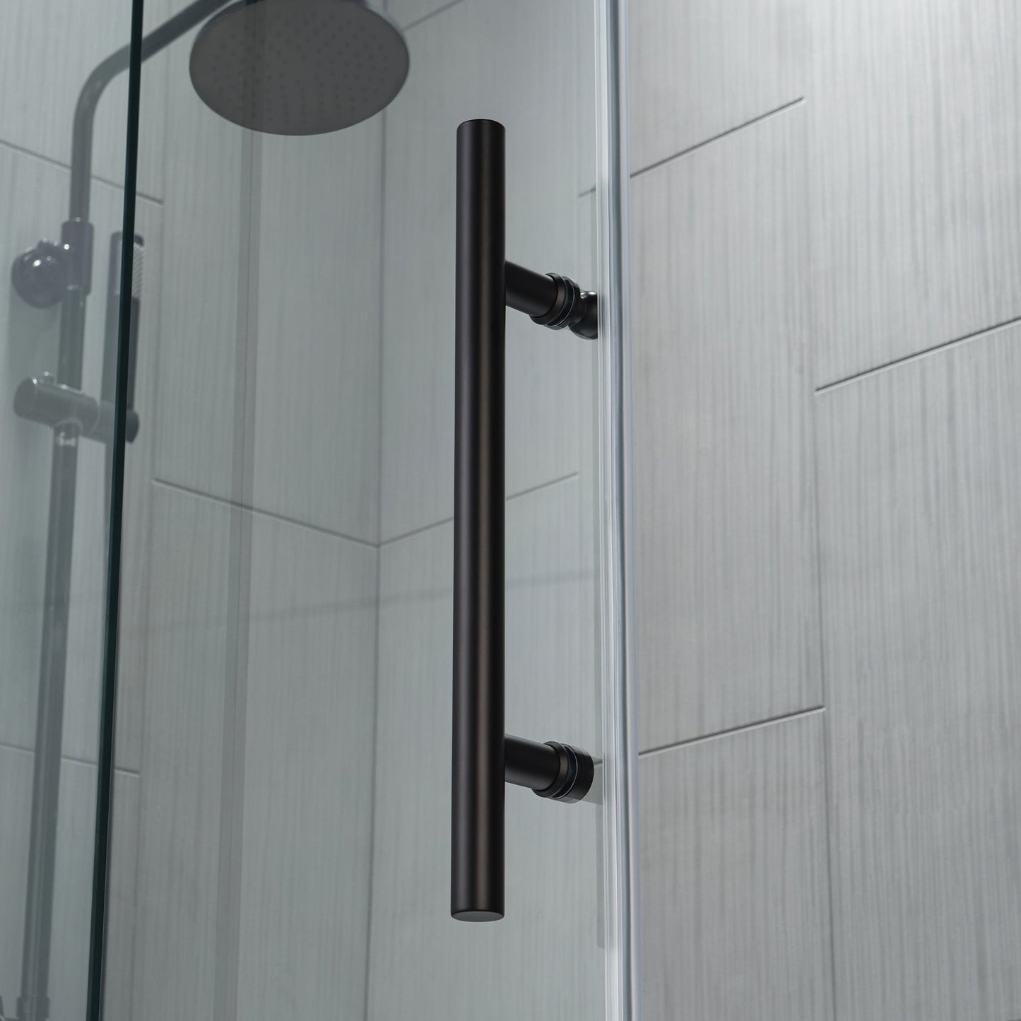 WOODBRIDGE Frameless Bathtub Shower Doors 56-60" Width x 66" Height with 5/16"(8mm) Clear Tempered Glass, Single Sliding with Side Seal Strips