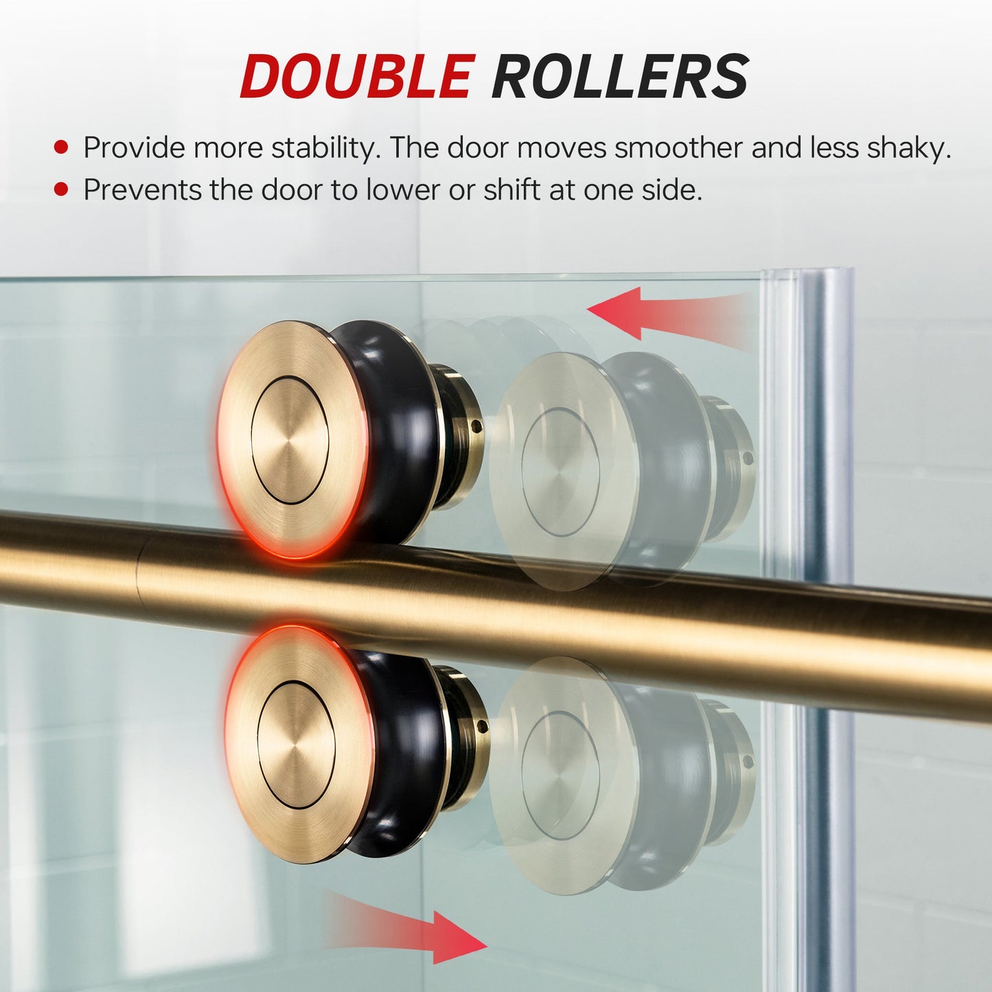 WOODBRIDGE Frameless Bathtub Shower Doors 56-60" Width x 66" Height with 5/16"(8mm) Clear Tempered Glass, Single Sliding with Side Seal Strips