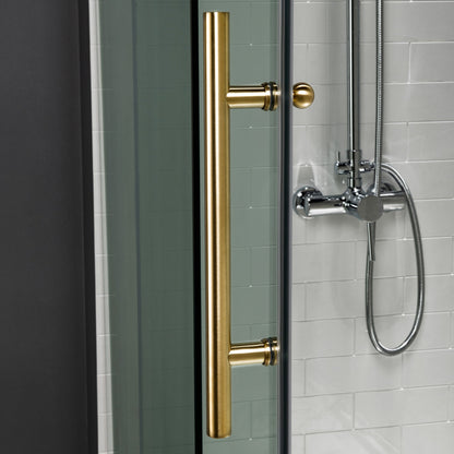 WOODBRIDGE Frameless Bathtub Shower Doors 56-60" Width x 66" Height with 5/16"(8mm) Clear Tempered Glass, Single Sliding with Side Seal Strips