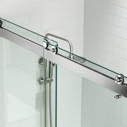 WOODBRIDGE Frameless Shower Doors 56-60" Width x 76" Height with 5/16"(8mm) Clear Tempered Glass, Double Sliding with Side Seal Strips