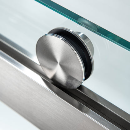 WOODBRIDGE Frameless Shower Doors 56-60" Width x 76" Height with 5/16"(8mm) Clear Tempered Glass, Double Sliding with Side Seal Strips