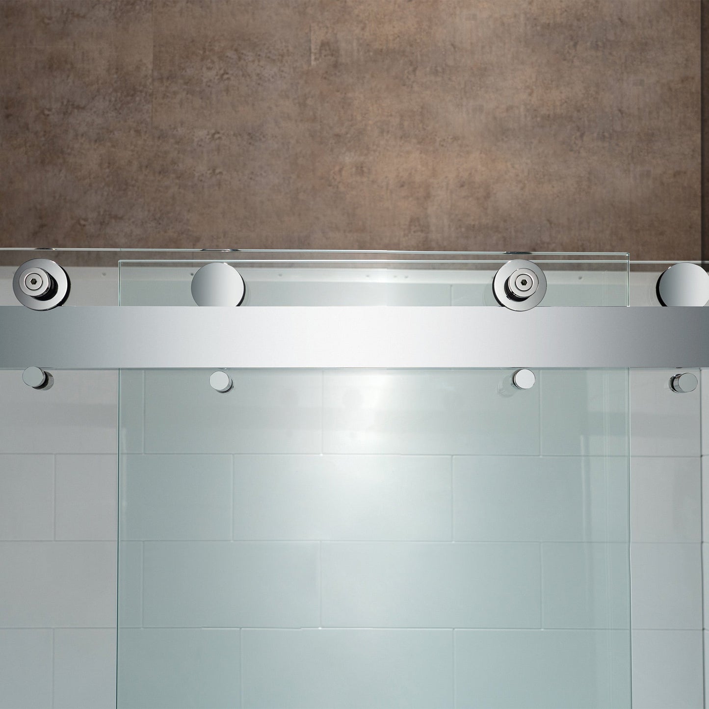 WOODBRIDGE Frameless Shower Doors 56-60" Width x 76" Height with 5/16"(8mm) Clear Tempered Glass, Double Sliding with Side Seal Strips