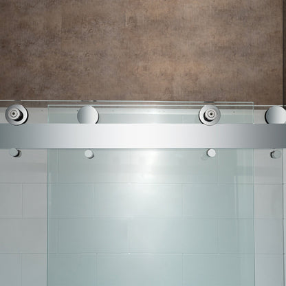 WOODBRIDGE Frameless Shower Doors 56-60" Width x 76" Height with 5/16"(8mm) Clear Tempered Glass, Double Sliding with Side Seal Strips