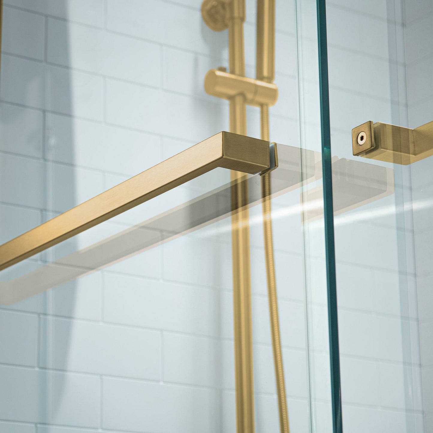 WOODBRIDGE Frameless Shower Doors 56-60" Width x 76" Height with 5/16"(8mm) Clear Tempered Glass, Double Sliding with Side Seal Strips