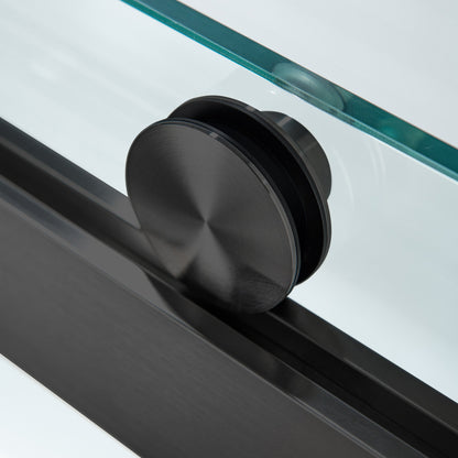 WOODBRIDGE Frameless Bathtub Shower Doors 56-60" Width x 66" Height with 5/16"(8mm) Clear Tempered Glass, Double Sliding with Side Seal Strips