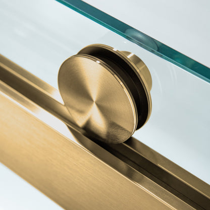 WOODBRIDGE Frameless Bathtub Shower Doors 56-60" Width x 66" Height with 5/16"(8mm) Clear Tempered Glass, Double Sliding with Side Seal Strips