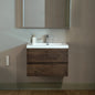 WOODBRIDGE 23-5/8 in. W x 19-5/8 in. D Wall Mounted Floating Vanity in Rose Wood with Resin Composite Vanity Top in Glossy White