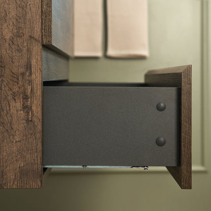 WOODBRIDGE 23-5/8 in. W x 19-5/8 in. D Wall Mounted Floating Vanity in Rose Wood with Resin Composite Vanity Top in Glossy White