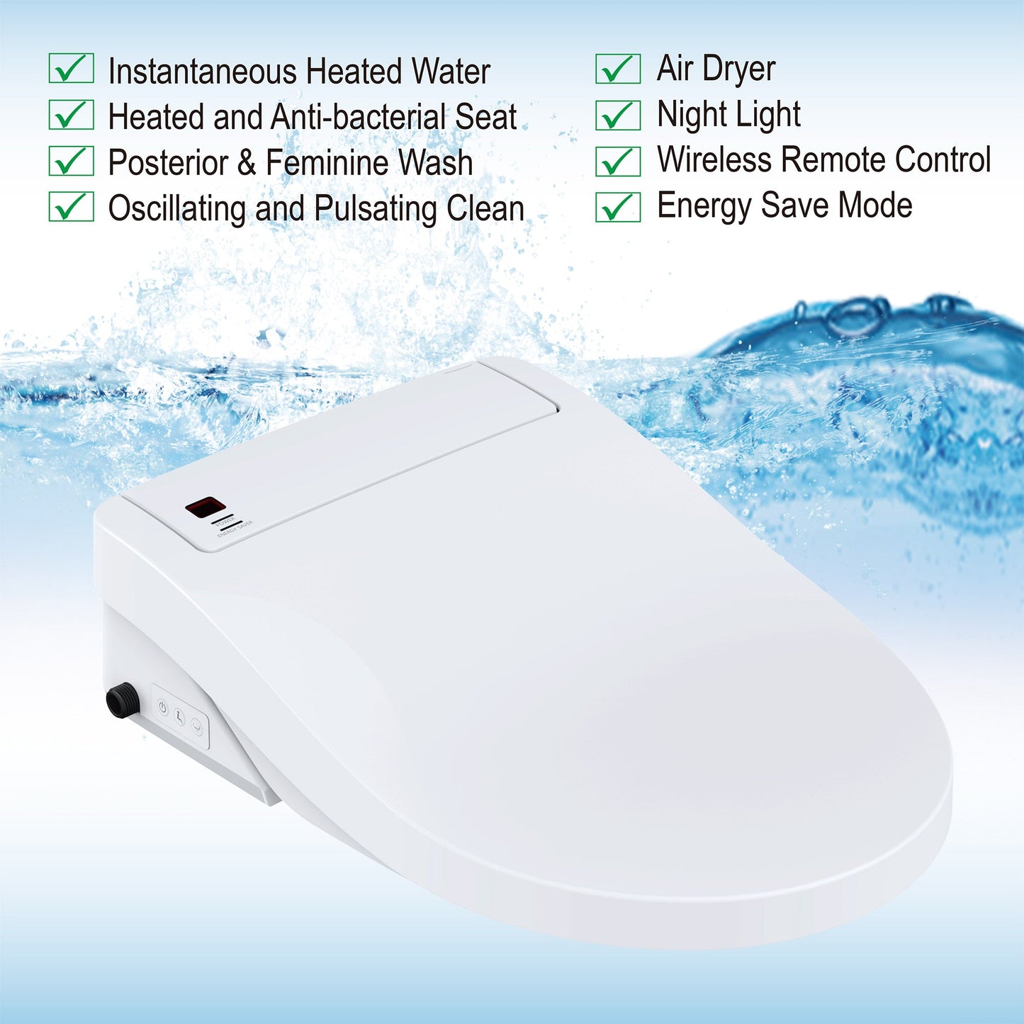 WOODBRIDGE BID01 Advanced Bidet Smart Toilet Seat, White