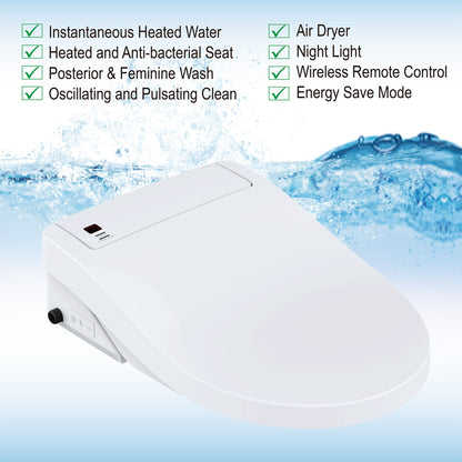 WOODBRIDGE BID01 Advanced Bidet Smart Toilet Seat, White