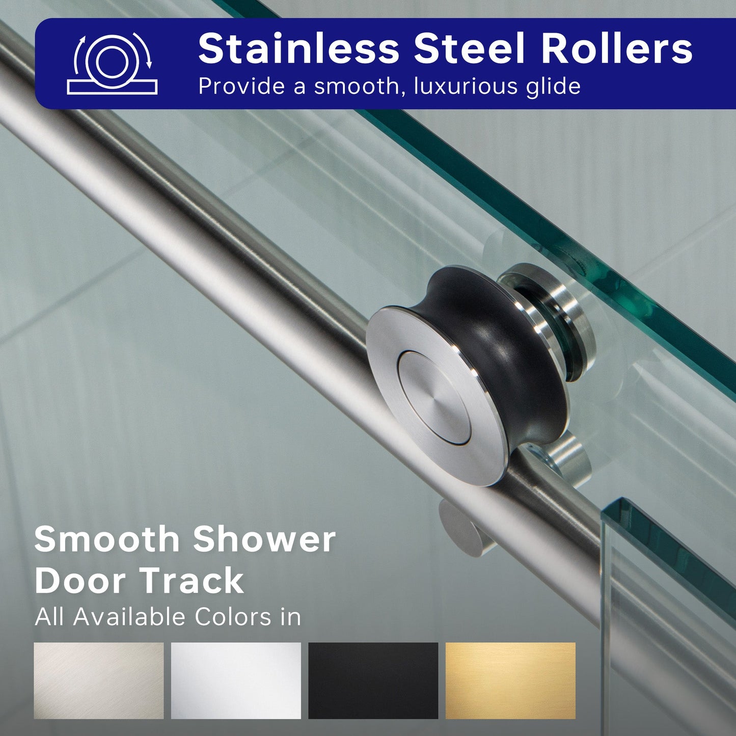 WOODBRIDGE Frameless Shower Doors 68-72" Width x 76"Height with 3/8"(10mm) Clear Tempered Glass