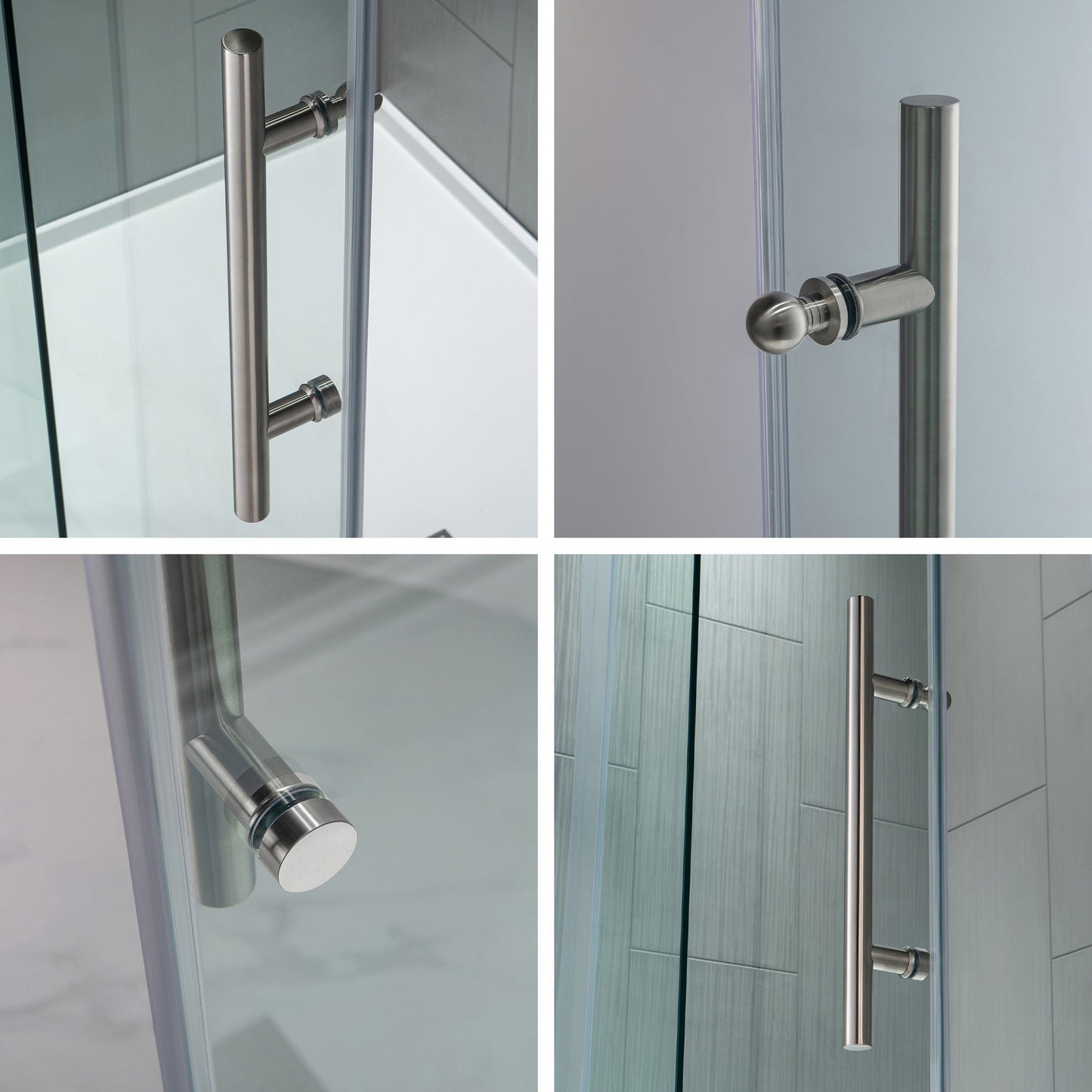 WOODBRIDGE Frameless Shower Doors 68-72" Width x 76"Height with 3/8"(10mm) Clear Tempered Glass