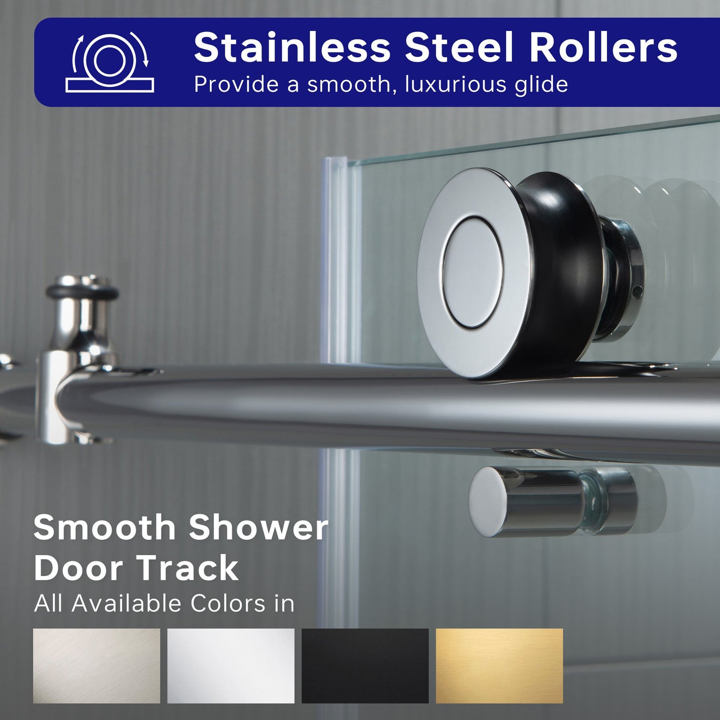 WOODBRIDGE Frameless Shower Doors 68-72" Width x 76"Height with 3/8"(10mm) Clear Tempered Glass
